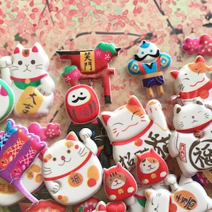 120 Maneki-neko lucky cat collection stickers Fortune Wealthy cat Rich Cat Japanese cute cartoon fat toy mini cat puffy label sticker gift