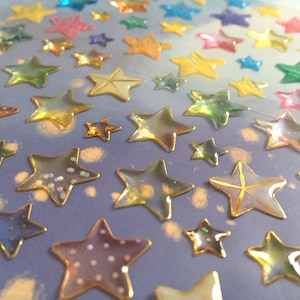 kleurrijke ster epoxy sticker gouden ster patroon sterpictogram heldere ster fonkelen kleine ster label diy ster juweel ster ambacht project decor cadeau