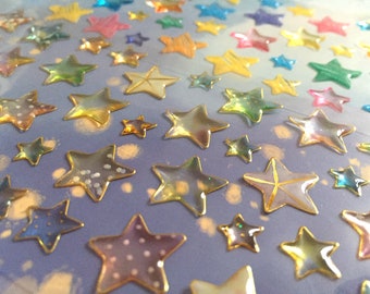 colorful star epoxy sticker gold star pattern star icon clear star twinkle little star label diy star jewel star craft project decor gift