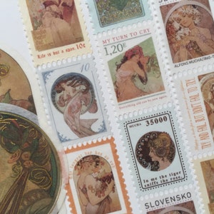 Alphonse Maria Mucha washi tape 5 M Mucha Jugendstil Kunstwerke Postkarten Porto Aufkleber Vintage Kunst Gemälde Kunst Geschenk