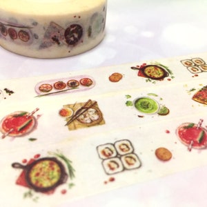 Sushi Gourmet Washi Tape 10M Cibo giapponese pizza zuppa buonissimo futomaki sushi deco washi nastro adesivo per mascheratura Cartone animato cibo bambini festa decorativo adesivo