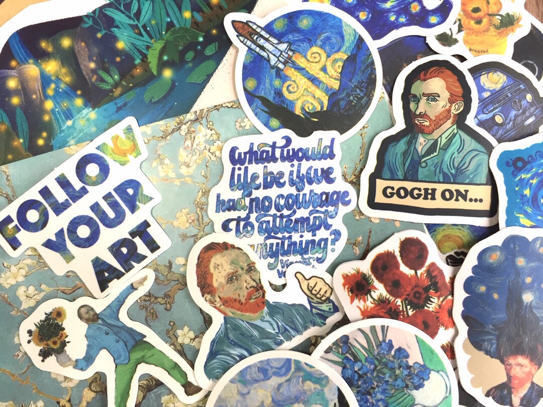 50 Van Gogh Painting Sticker Van Gogh Vincent Van Gogh Themed Paintings ...