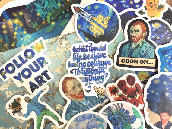 50 Van Gogh Painting Sticker Van Gogh Vincent Van Gogh Themed | Etsy
