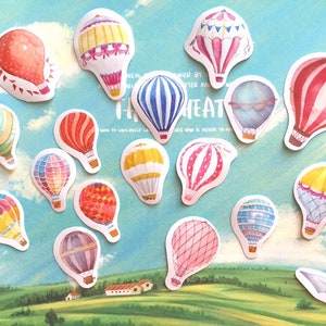 hot air balloon sticker colorful balloon adventure travel planner sticker Ballooning skydiving travel journal hot air balloon festival decor