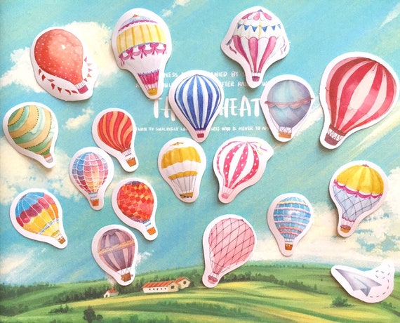 Hot Air Balloon Sticker Colorful Balloon Adventure Travel | Etsy