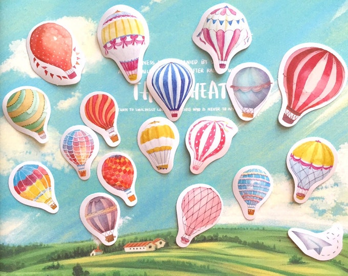 Hot Air Balloon Sticker Colorful Balloon Adventure Travel Etsy