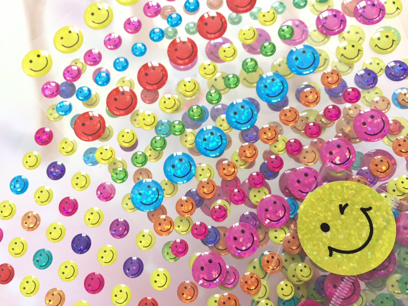 Colorful Happy Smile Face Sticker Facial Happy Day Mini Emoji Funny ...