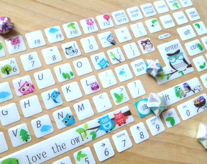 Owl Keyboard Sticker Fluorescent Computer Sticker Laptop PC Etsy