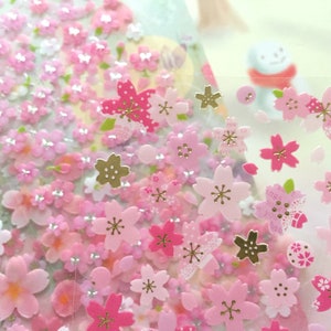 Kersenbloesem Sakura sticker roze bloem witte bloem goud verijdelde nationale bloem zilver verijdelde Japanse bloem art sticker label bloem cadeau