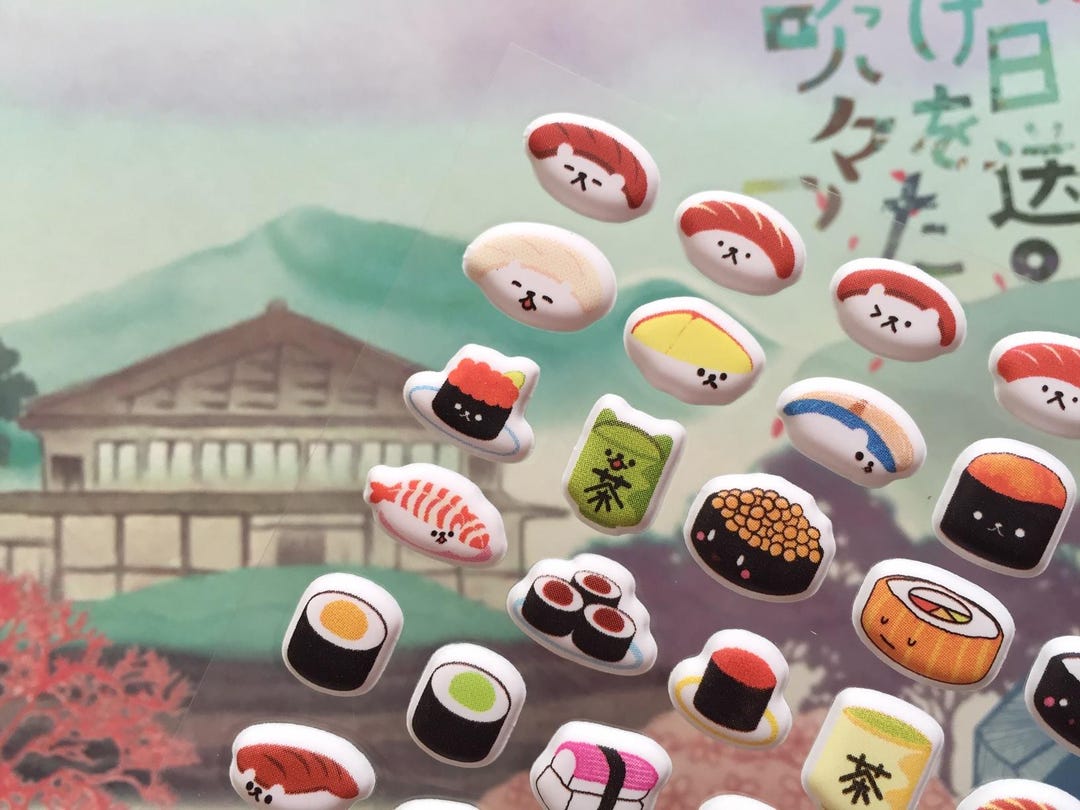 95 Sushi Stickers Mini Sushi Super Cute Japanese Food Adorable Sushi ...