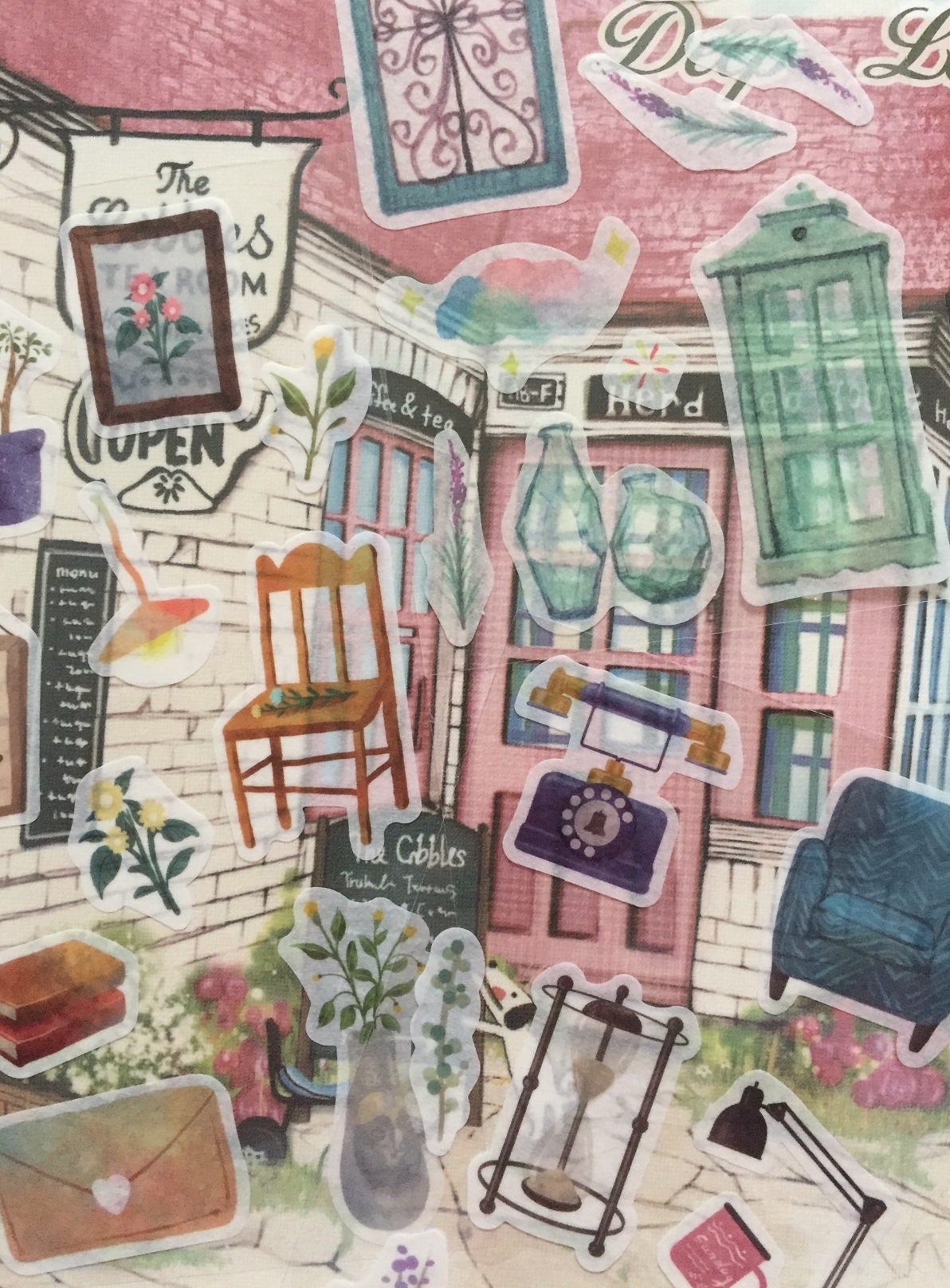 Cozy Home Furniture Sticker Set of 6 Interior Design Vintage House ...