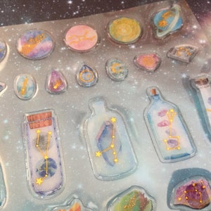 mini bouteille de cristal brut minuscule espace époxy autocollant coloré pierre précieuse brute planète Citrine quartz cristal diamant bricolage bouteille art cadeau