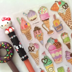 naklejka na lody tęczowe świeże owoce pop kawałek domowy mrożony deser mini lody w rożku lody słodkie jedzenie kolorowy deser naklejka epoksydowa