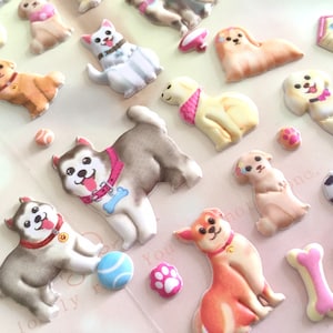 Adesivo de cachorro super fofo raças de cães pequenos Akita cachorro cachorrinho ícone mini cachorro de estimação Família de cachorro feliz decoração de cachorro bebê adesivo inchado presente para crianças