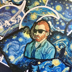 50 van Gogh schilderij sticker van Gogh Vincent van Gogh thema schilderijen van Gogh portret sterrennacht decor label sticker fine art gift