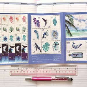 Meer Strand Thema Aufkleber Wal Seeglas Unterwasserwelt Seestern Muschel Muschel Sommer Briefmarke Basteln Projekt Geschenk