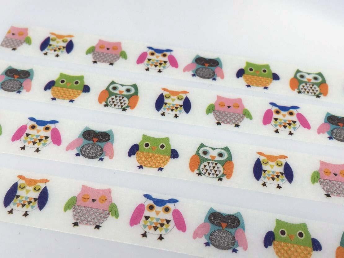 Owl Tape 3M Colorful Owl Washi Tape Cute Owl Removable Etsy