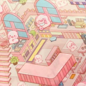 DIY 3D house sticker five little pig build a shop scene ooak store cute miniature house isometric sticker deco Architect kid fun time gift