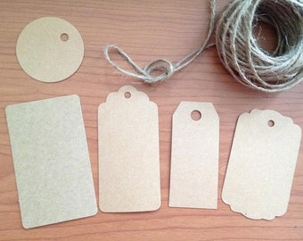 30 Stück Kraftpapier Geschenk-Anhänger, braunen Karton, Preis, Produktumbau, runde Etiketten, leere Karte, DIY Musterkarton Label