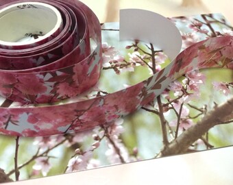 Kirschblüten Aufkleber Klebeband 3M x 2cm Japanische Nationalblume Foto rosa Blumen Masking Papier tape DIY Blumen Basteln Dekor Geschenk