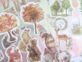 6 sheets adorable animal sticker spring summer autumn winter forest animal squirrel deer rabbit hamster fox bear nursery animal sticker product logo