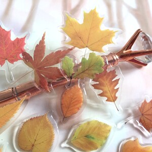 Sticker époxy feuilles d'érable mini collection feuille d'automne décoration automne bricolage feuille morte bijoux cadeau belle feuille déco fantaisie feuille séchée