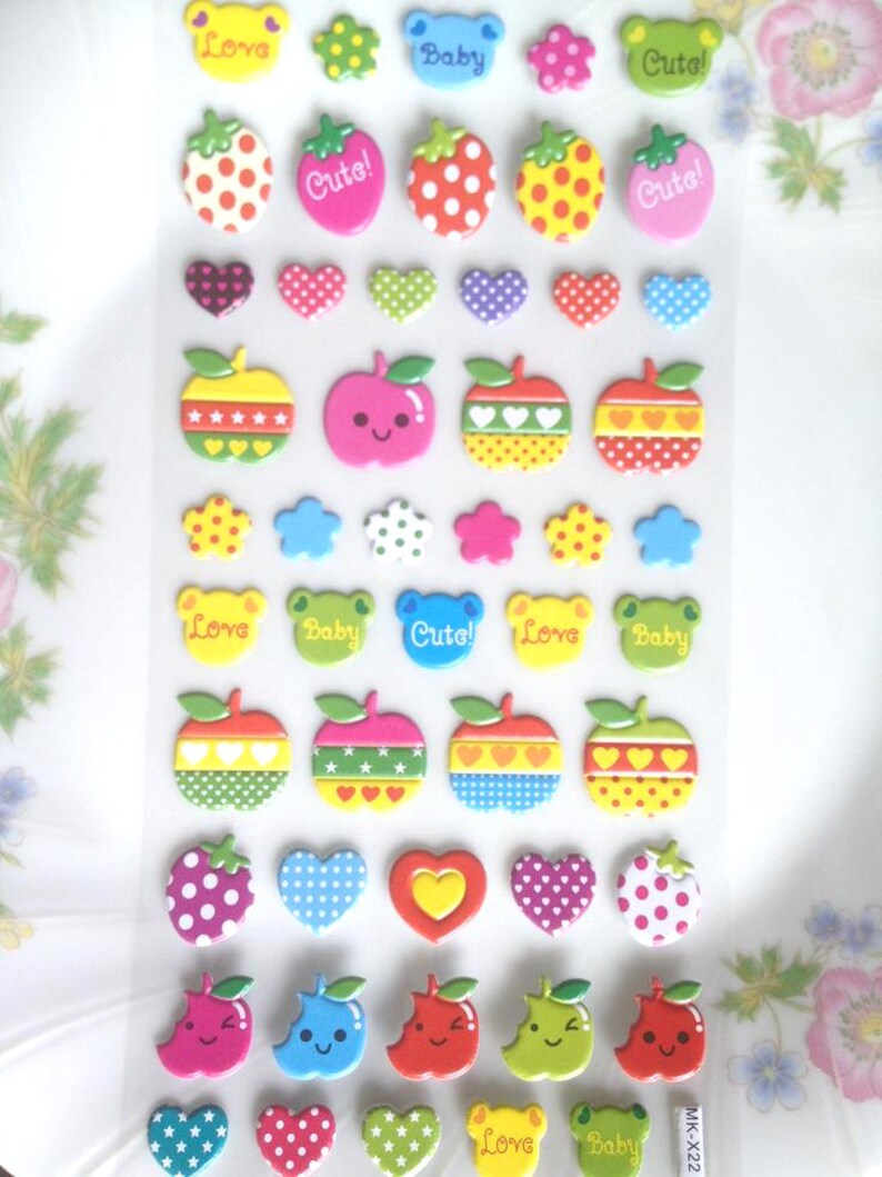 Apple Fruit Sticker Cute Apples Happy Apple Cartoon Apple Etsy