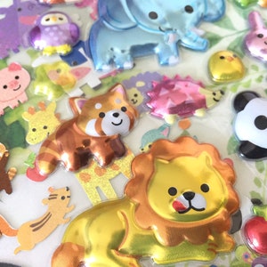 Entzückender Tier Aufkleber Afrikanischer Zoo Nilpferd Affe Giraffe Zebra Panda Krokodil Löwe DIY 3D Kinderzimmer Tiere Handwerk Kinder Geschenk