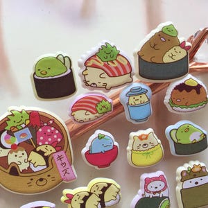 sushi puffy sticker futomaki sumikko gurashi sushi Japanese food fun food art Cartoon lunch food party decor food party craft sticker gift