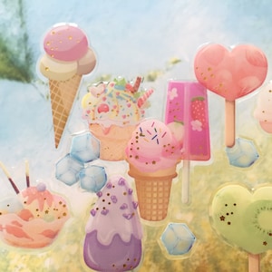 gelato colorato ghiacciolo estivo adesivo epossidico frutta arcobaleno ghiacciolo congelato collezione gourmet fai da te ghiaccio dessert bambini artigianato mini deco regalo