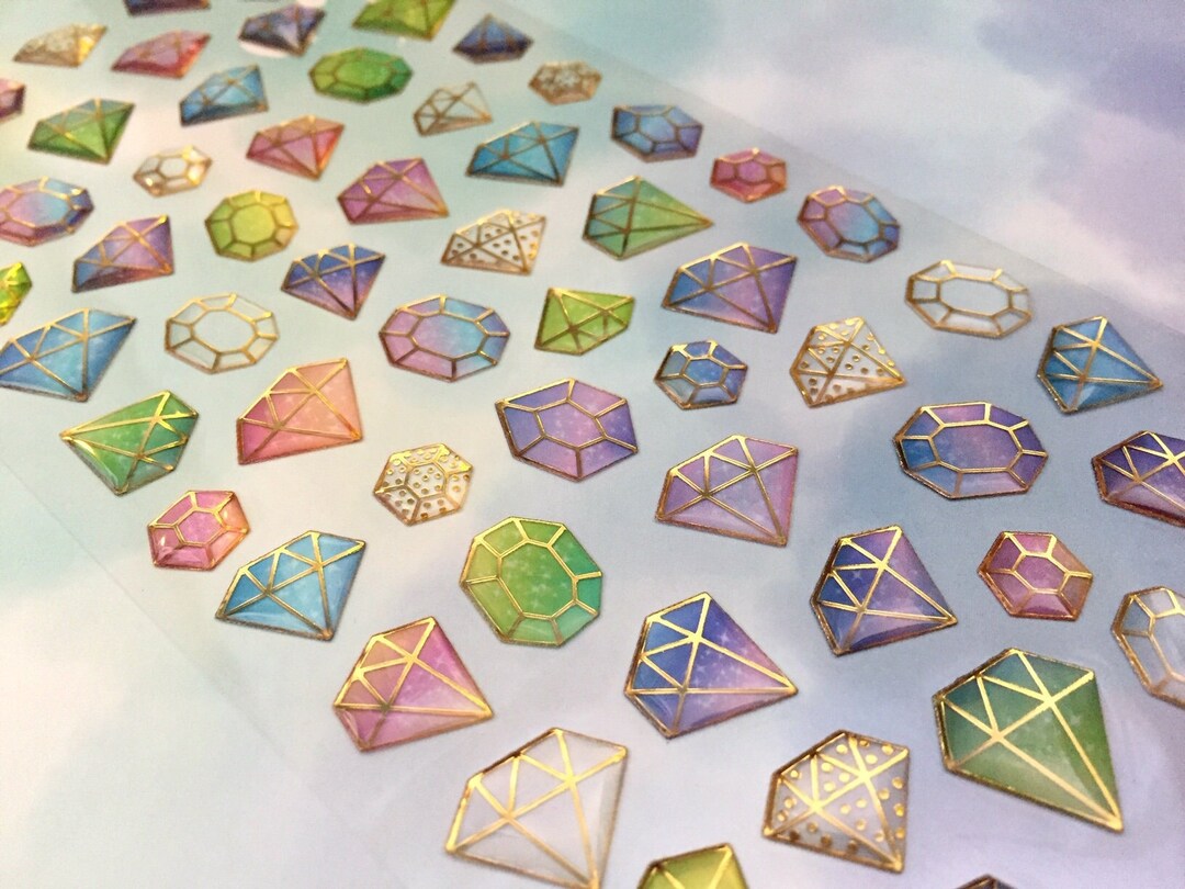 Diamond Sticker Diamond Shape Diamond Pattern Epoxy Sticker - Etsy