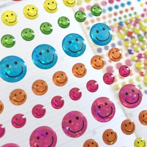 kolorowa szczęśliwa naklejka na twarz uśmiechnięty szczęśliwy dzień mini emoji zabawne emotikony ikona pamiętnik planer nastroju przycisk iPhone'a naklejka epoksydowa prezent dla dzieci