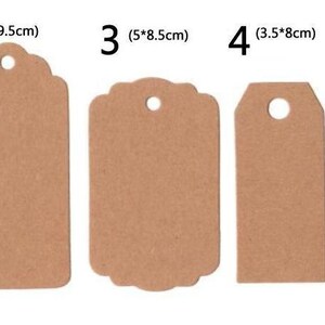 20-kartong Kraftpresentetiketter brun kartong prisetikett produktetikett rund etikett tom kartong DIY mönstrad kartong hantverksverktyg papperskort bild 2
