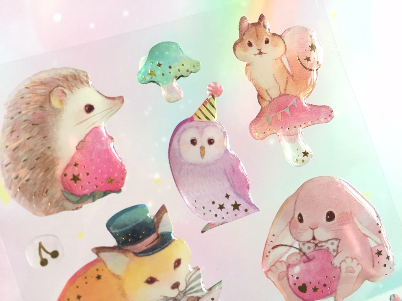 Animal Couples Sticker Rabbit Squirrel Owl Rabbit Fox Goose Duck ...