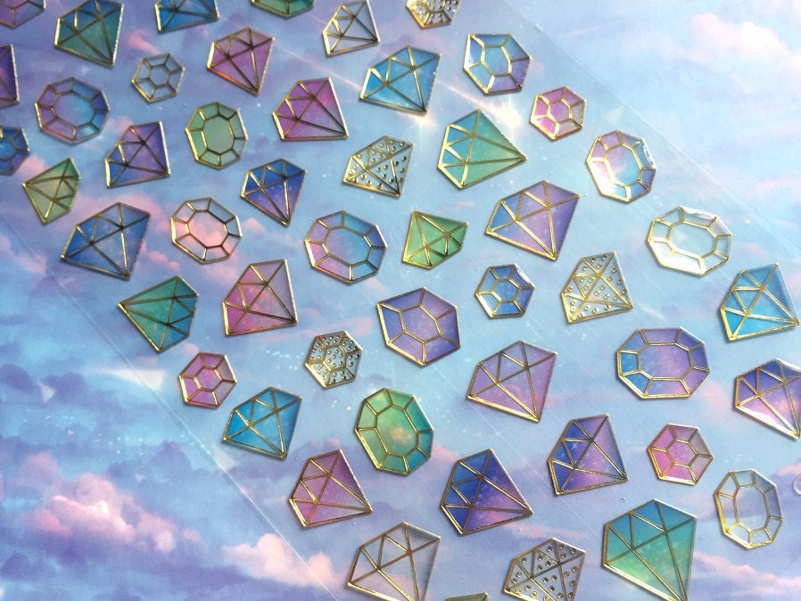 Big Diamond Aufkleber, Diamant-Form Diamant-Muster Epoxy-Aufkleber, Bunte  Diamant-Edelstein Schmuck Diamant geheimnisvolle Stein gemischte - .de