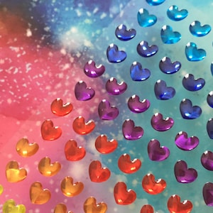 170 mini cute hearts epoxy sticker tiny heart small colorful baby heart earring sticker nail sticker face sticker DIY sweet heart project