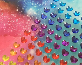 170 mini cute hearts epoxy sticker tiny heart small colorful baby heart earring sticker nail sticker face sticker DIY sweet heart project