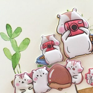 cartoon hamster sticker super lindo hámster familia encantador animal del bosque Castaño jerbo conejillo de indias hámster amante de la decoración de regalo imagen 6