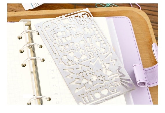 Planner Ruler Number Alphabet Art Shapes Stencil Ruler Daily Life Planner  Layout Metal Ruler Stencil Tool Bullet Journal Stencil Gift 