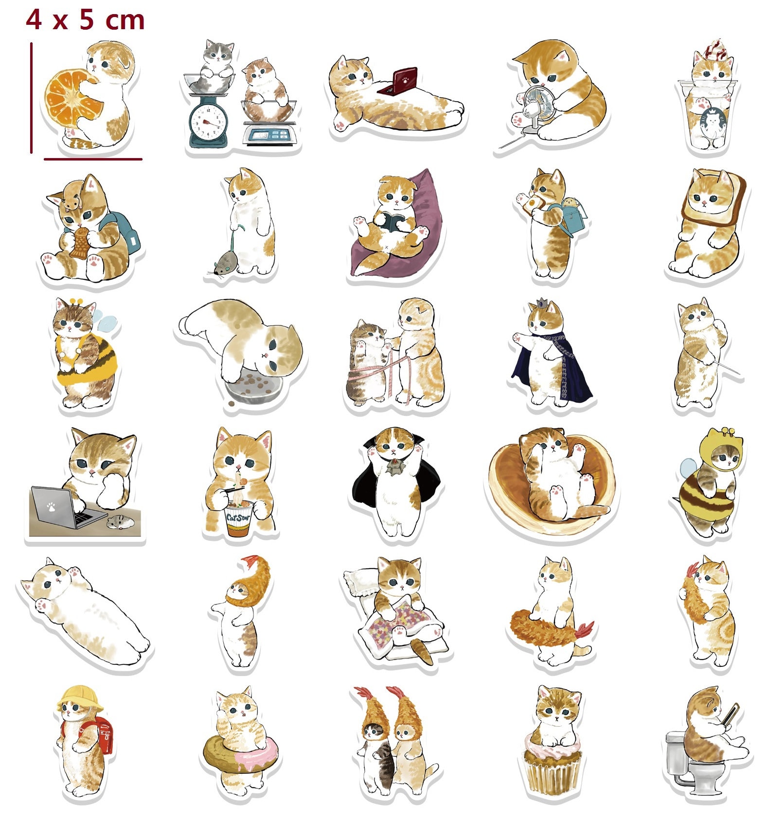 Adesivi Gatti Cartoni Animati - 50 Pezzi In Vinile, Impermeabili - Per Decorare Laptop, Bottiglie, Skateboard - Foto 8