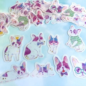 48 huisdier schattige puppy terriër sticker, Kleine hond koning dressing up pet hond kroon cartoon vlok sticker, Hond planner sticker koel