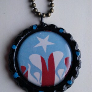 Puerto Rico bottle cap necklace