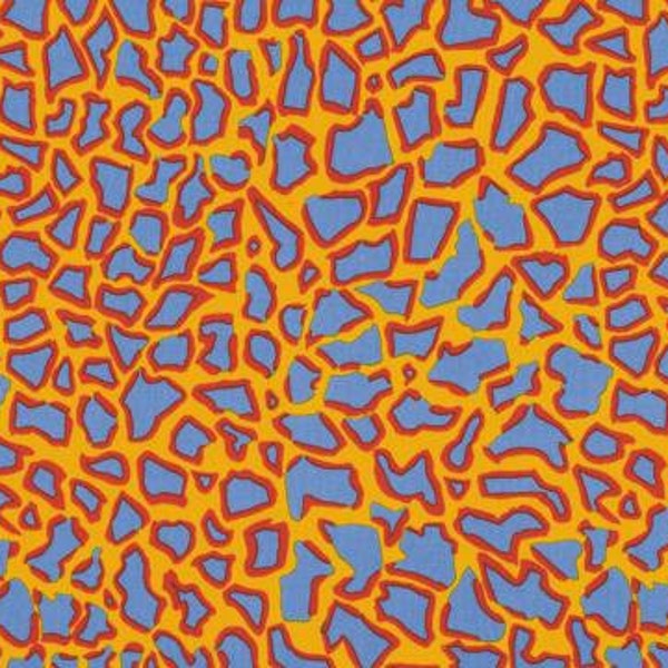 Kaffe Fassett Brandon Mably Crackle yellow Stoff 0,5 m reine Baumwolle grey ochre blue grün orange blau Giraffe Tierprint