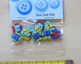 Dress it up Buttons 1 Packung fish sew cute Knöpfe