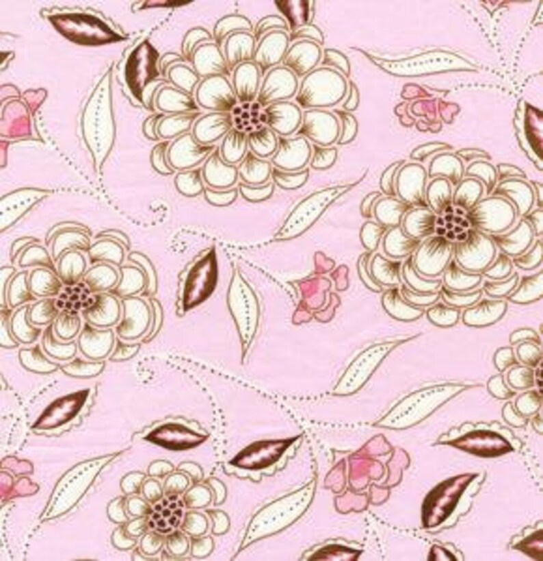 Dena Fishbein Leanika Rose pink Stoff Free spirit 0,5 m reine Baumwolle Blumen rosa Bad retro Bild 1