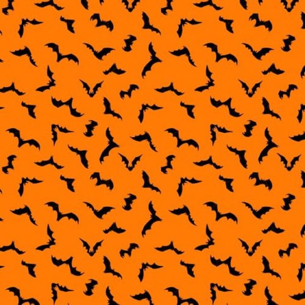 Pretty Creepy Cori Dantini Moda Halloween Bat Fledermaus orange gelb Deko Stoff fabrics  0,5 m Baumwolle EPP Quilting