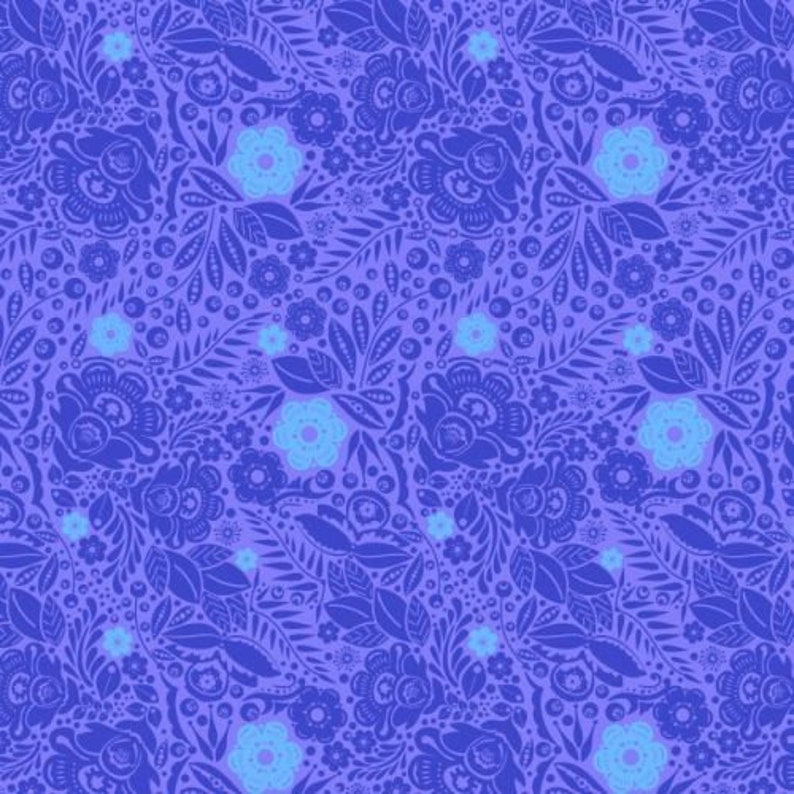 Anna Maria Horner Love always Stoff Lace Cobalt Coral Mango Sweet Blumen Ornament fabric 0,5 m USA Designer stoff reine Baumwolle cobalt blau