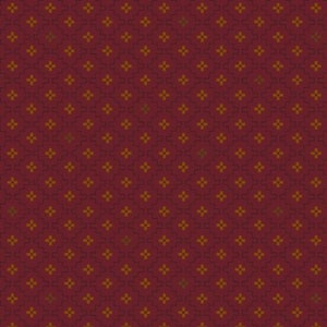 Könnte beinhalten: Ein nahtloses Muster mit einem sich wiederholenden Design aus kleinen, dunkelroten Quadraten mit einem helleren roten Umriss. Die Quadrate sind versetzt angeordnet und erzeugen einen subtilen geometrischen Effekt.