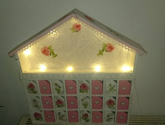 Adventskalenderhaus Holz Weihnachten Geschenk Homedeko Vintage Etsy