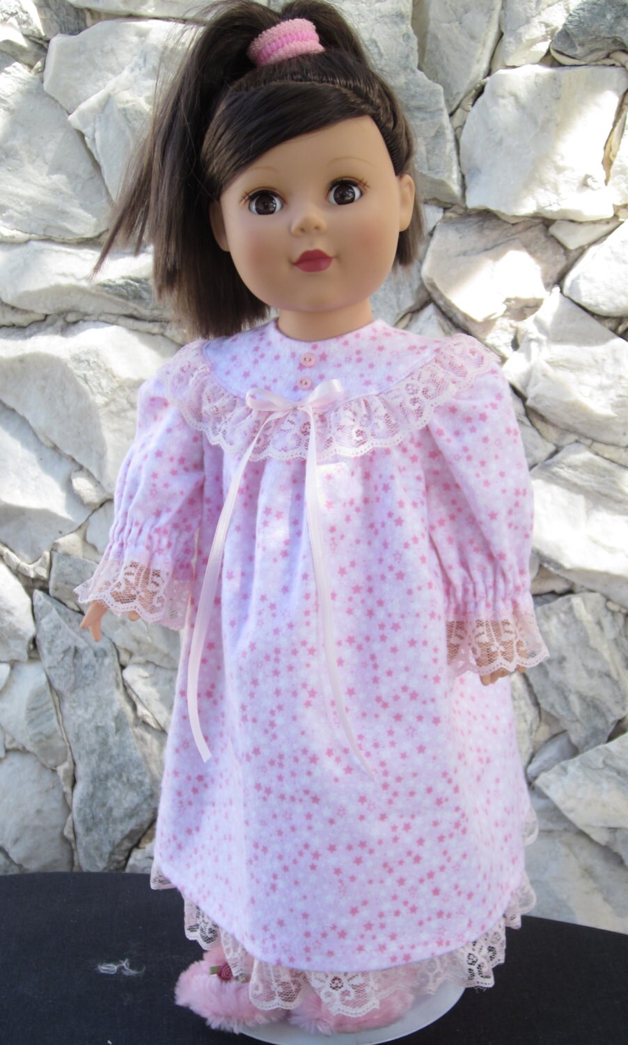 Baby Pink Flannel Nightgown With Pink 